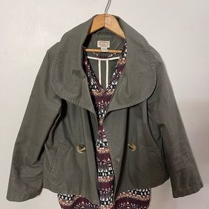 Size 6 Sitwell Anthropologie Jacket Army Green